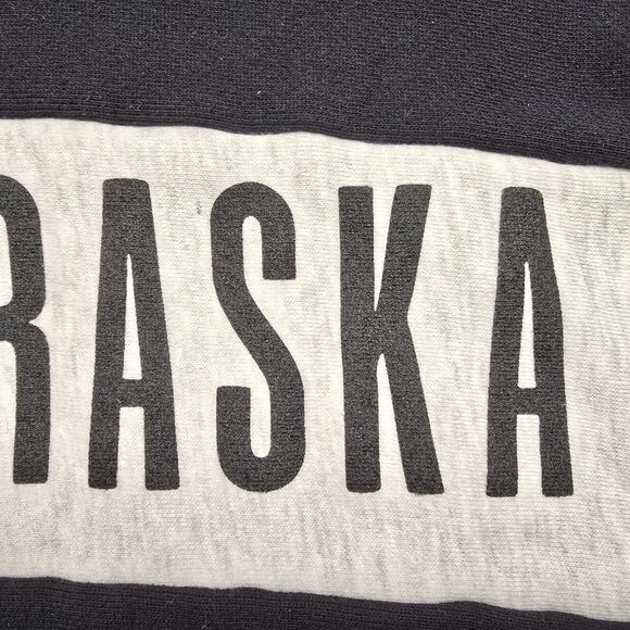 Women's Champion Black & Gray NEBRASKA Oversized Cropped Hoodie | Size Small - Picture 7 of 11